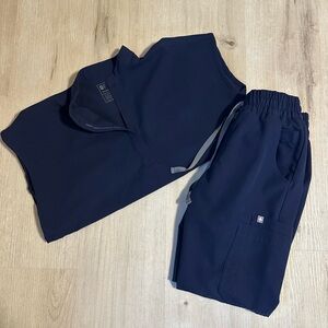 Figs Scrubs Set in Navy Blue